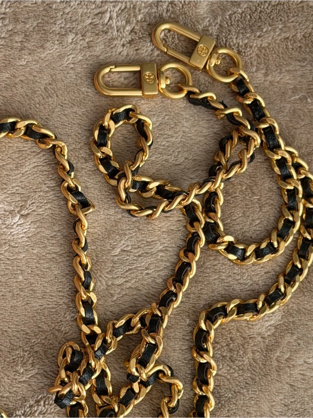 Tory Burch Gold and Black chain crossbody strap replacement